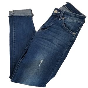 KanCan Distressed Cropped Roll Cuff Hem Jeans Women's Size 3 / 25